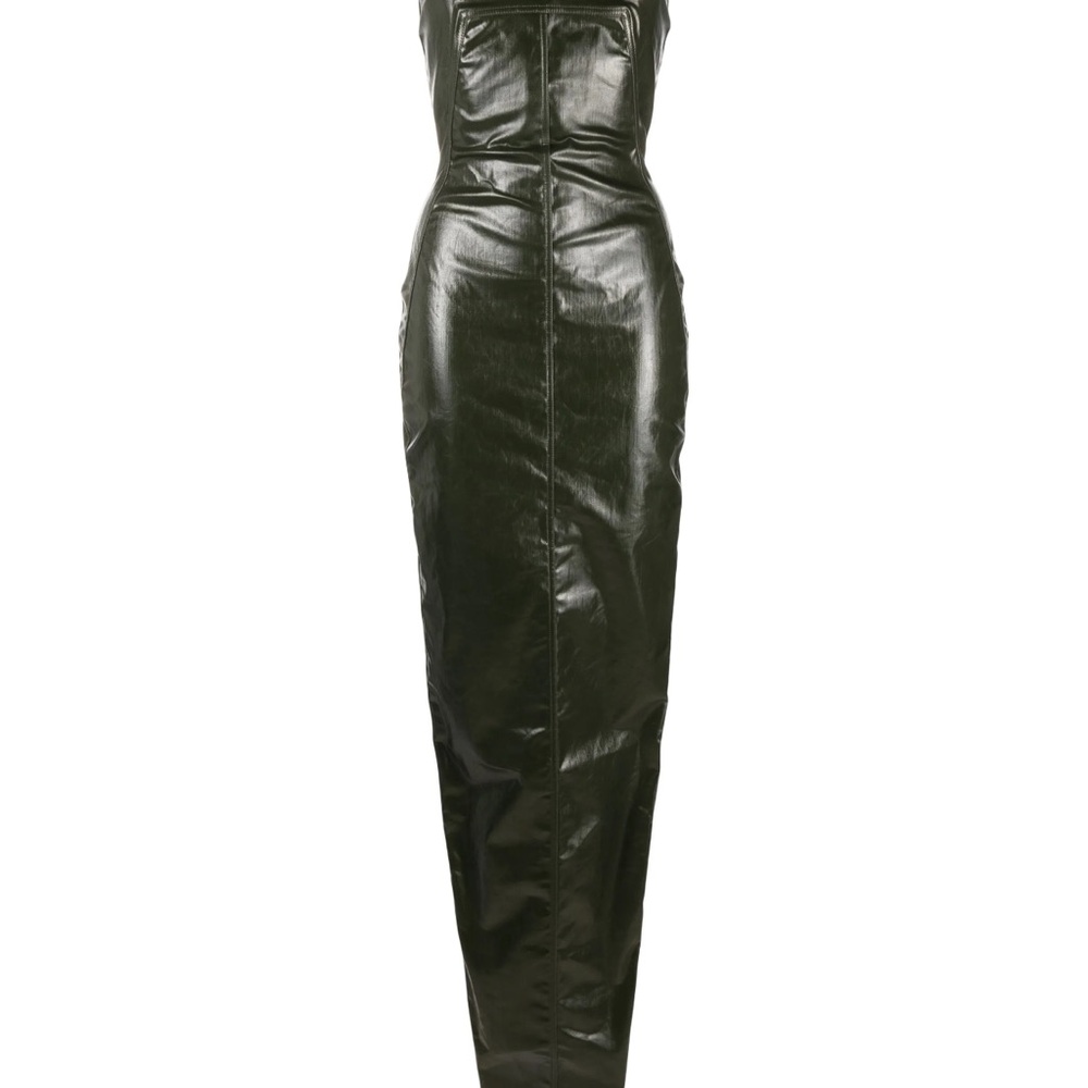 Rick Owens Green Maxi Pencil Skirt Wrap Cocktail